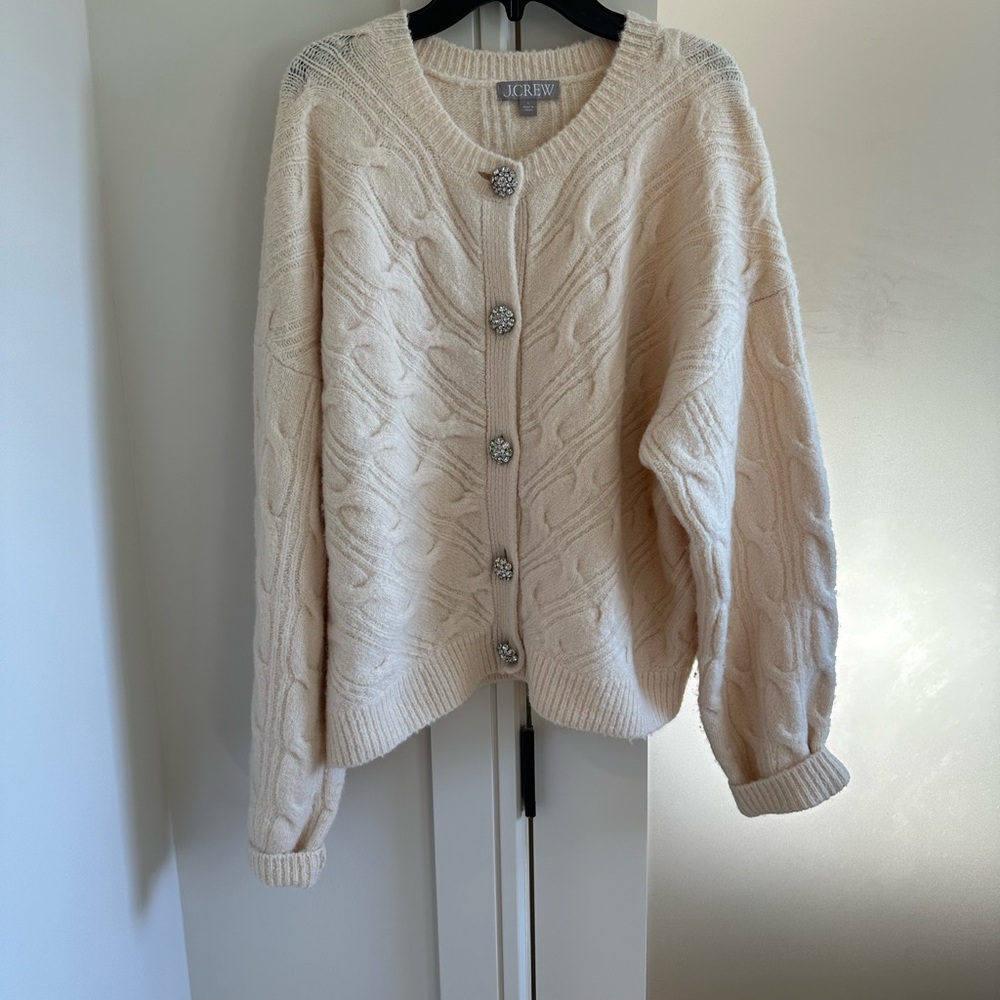 J. Crew Cream Cable Knit Sweater